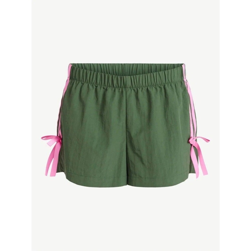 No Boundaries Side Stripe Track Shorts, 3'' Inseam, Women’s S (4-6) Sea Turtle